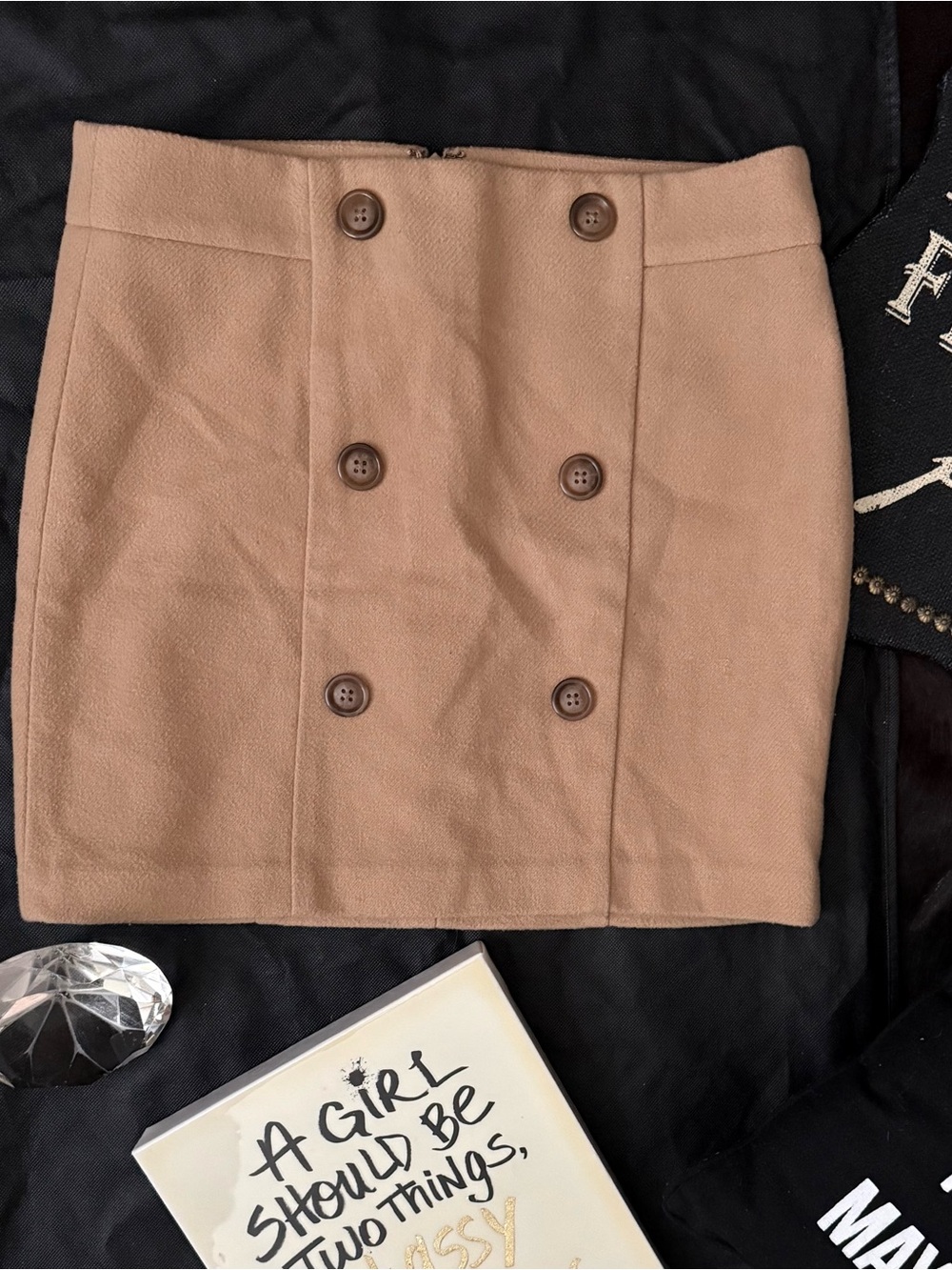 GAP Beige Double-Button Mini Skirt